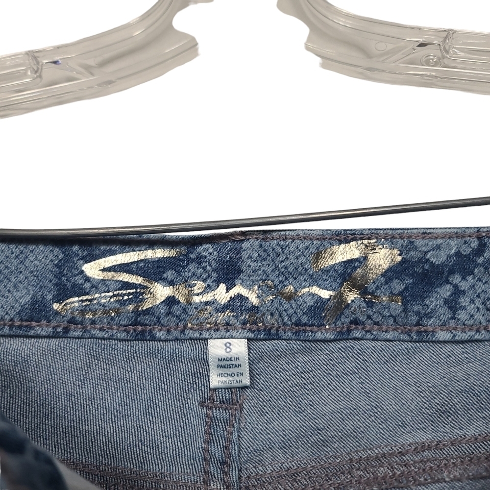 Seven7 Blue Python Indigo Snakeskin Print Denim W… - image 6